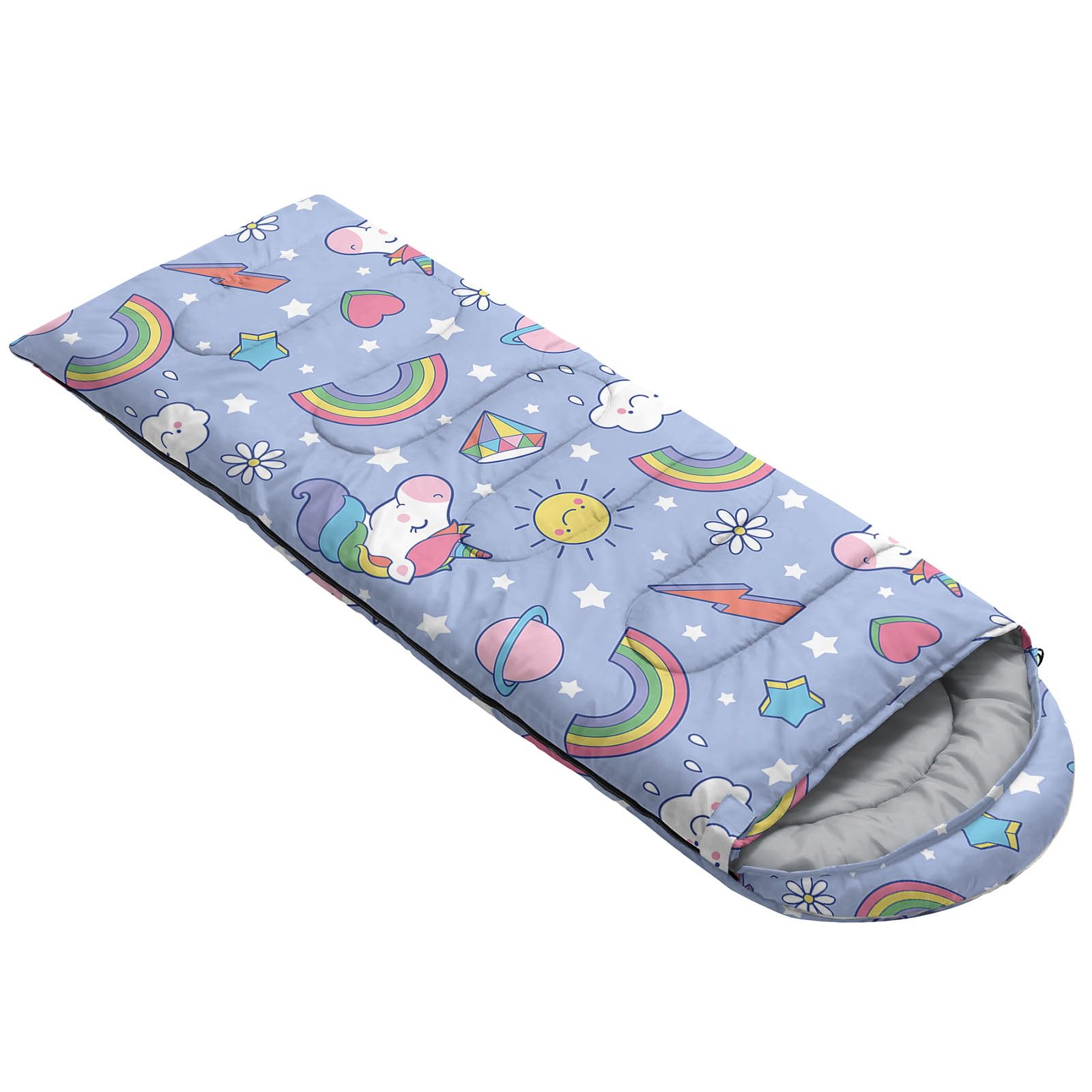 HOSIMA Sac de couchage chien de dessin animé pour climat froid pour adultes, filles et garçons, imperméable, pour homme, chaud, camping, randonnée, plein air, voyage, chasse, sac de compression