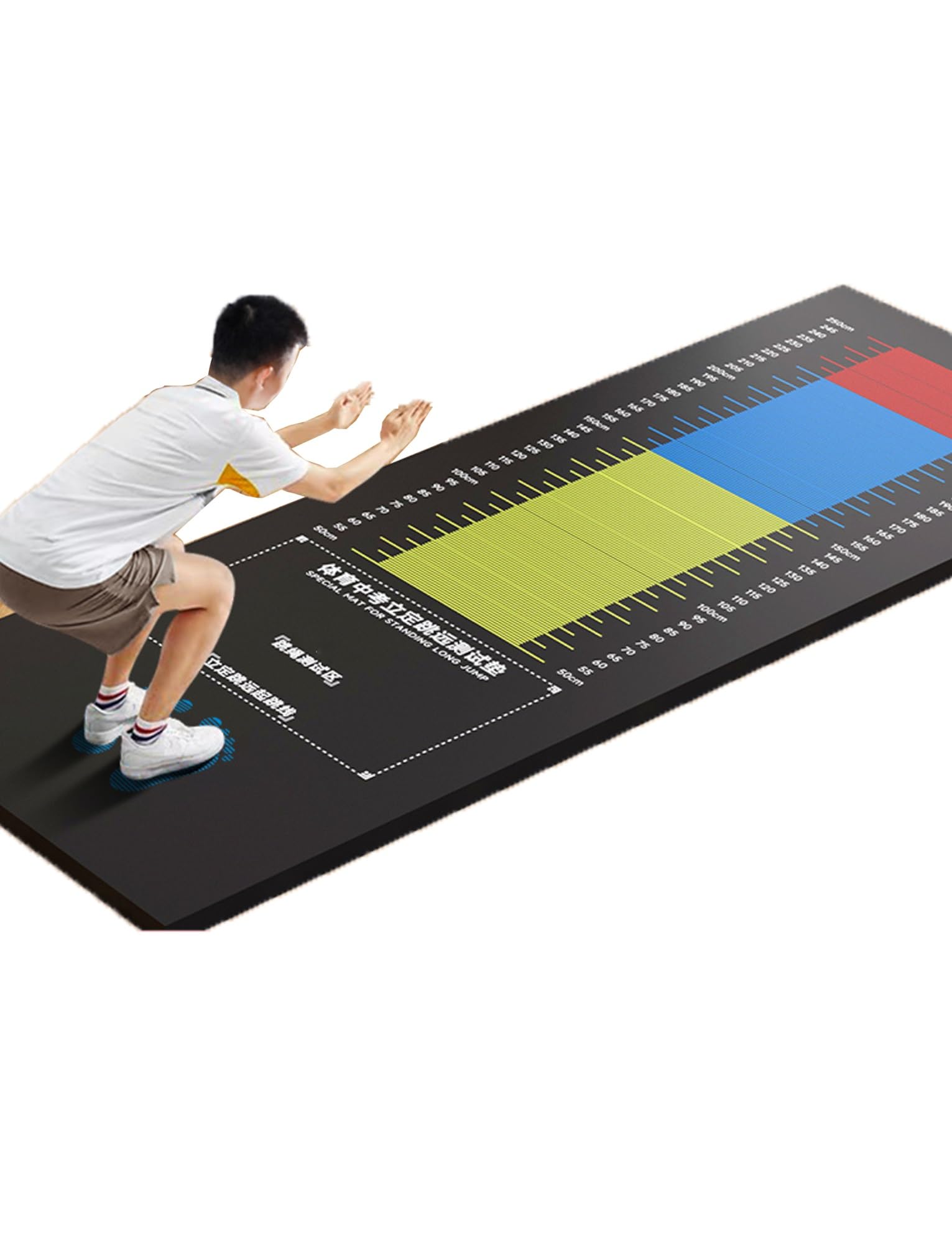 Standing Long Jump Test Special Mat 3mm Thick Non-Slip Home Long Jump Equipment Test Mat Suitable for Long Jump, Yoga, Exercise