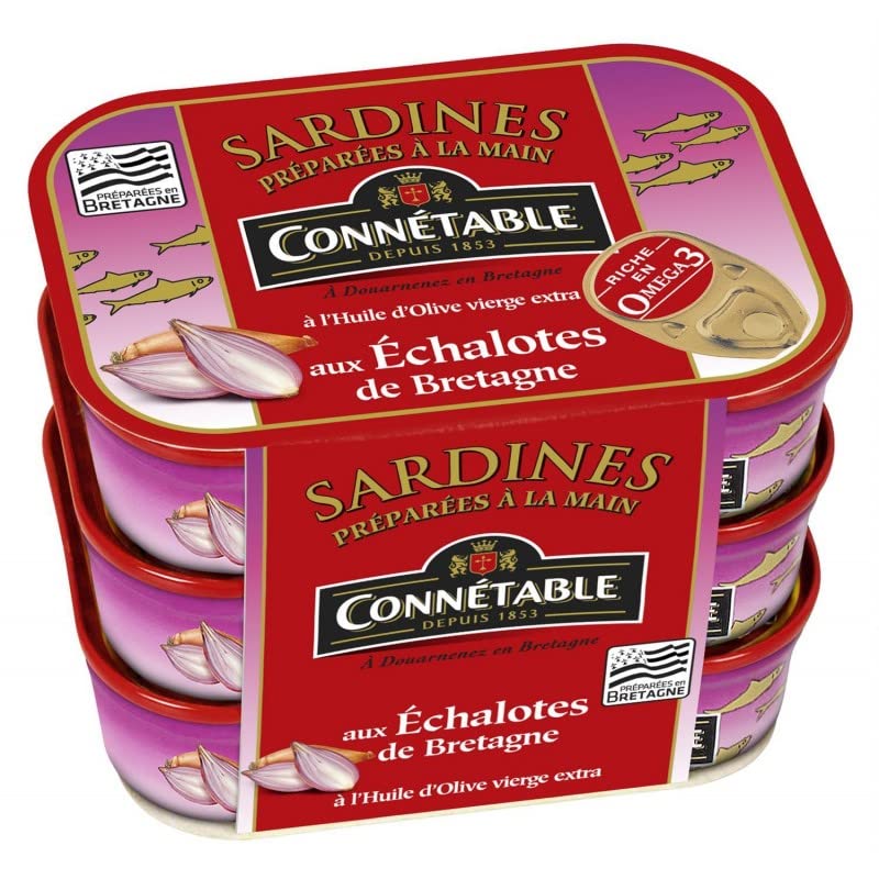 CONNETABLE - Connétable 1/5 Sardines À L'Huile D'Olive Et Aux Échalotes De Bretagne 135G Lot De 3 - le Lot De 3