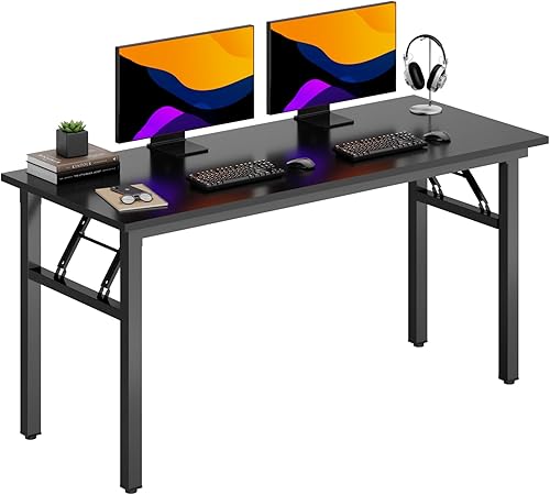 Miniatura 41 de DlandHome - Escritorio plegable pequeño de 31.5 pulgadas para computadora de oficina en casa, mesa plegable para escritura para espacios pequeños,