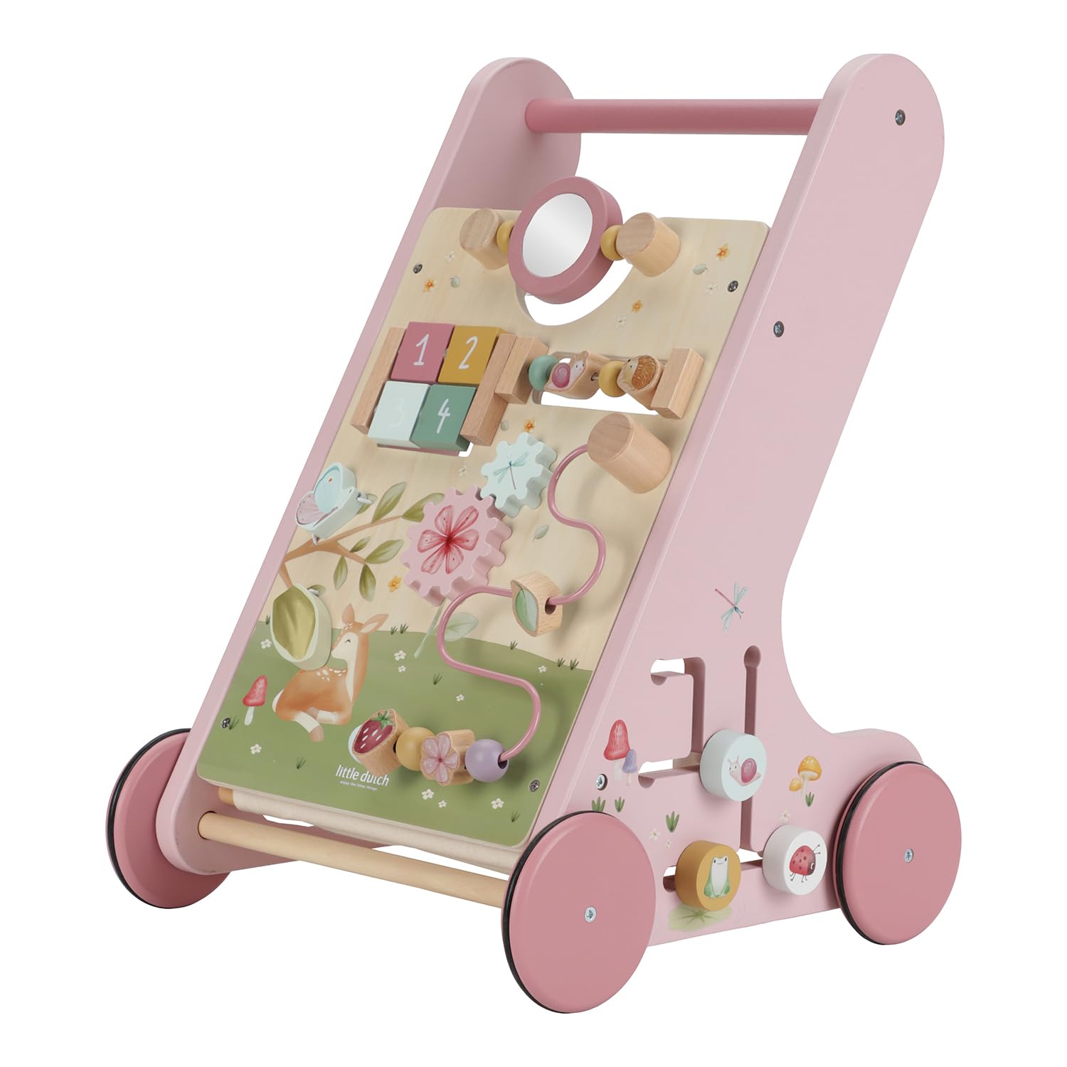 Little Dutch Laufwagen Schiebewagen mit Activity Spiel Board Holz Baby Kleinkind rosa - Fairy Garden