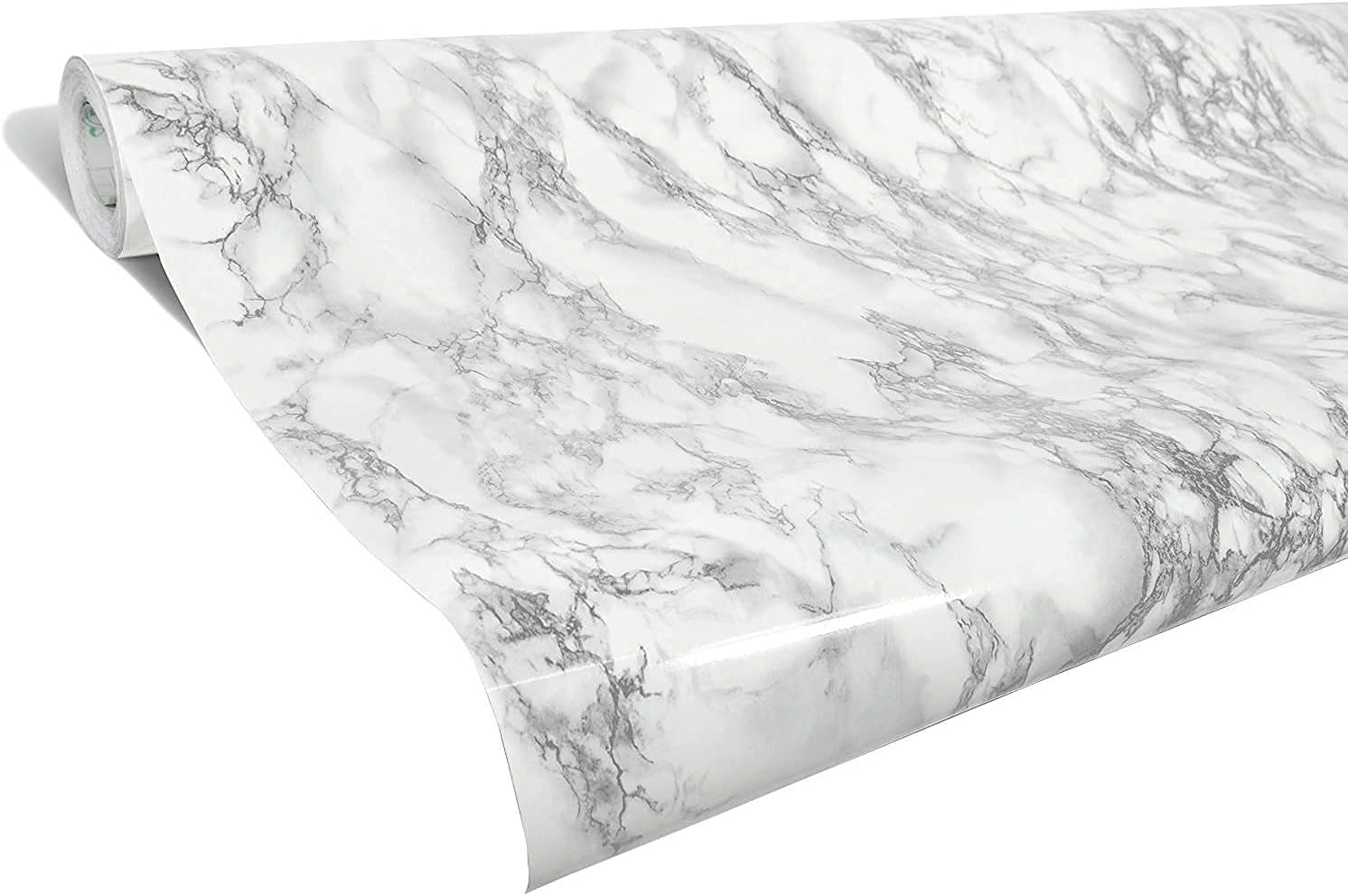 VViViD XPO White Grey Marble Gloss Vinyl Extra-Large Wrap Film Roll (48 Inch x 600 Inch Bulk Roll)