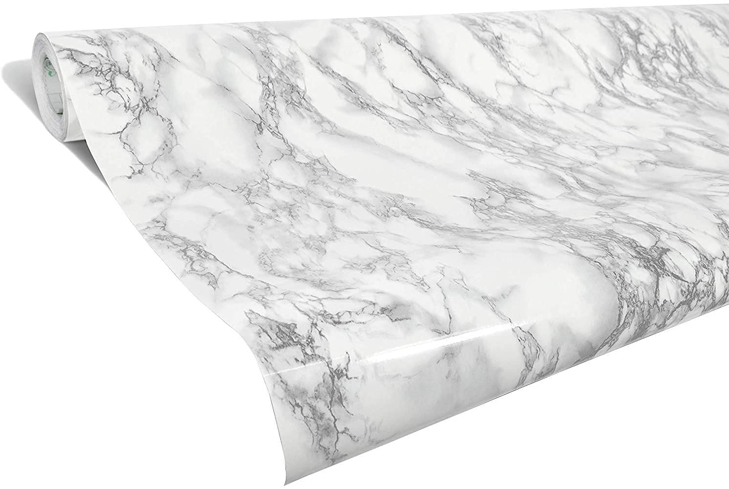 VViViD XPO White Grey Marble Gloss Vinyl Extra-Large Wrap Film Roll (16" x 78" (6.5ft))