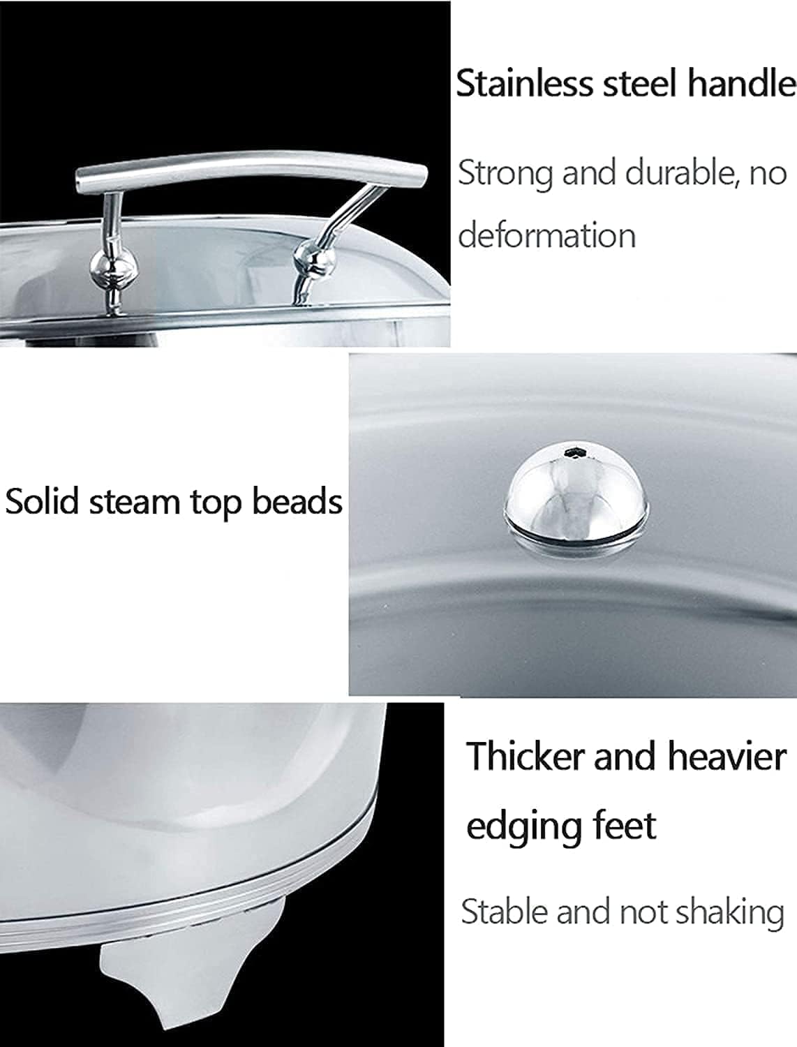 Chafing Dish Buffet Set, Buffet Food Warmer, Stainless Steel Square Catering Chafer Warmer for Keep Food Being Fresh and Delicious,6L,