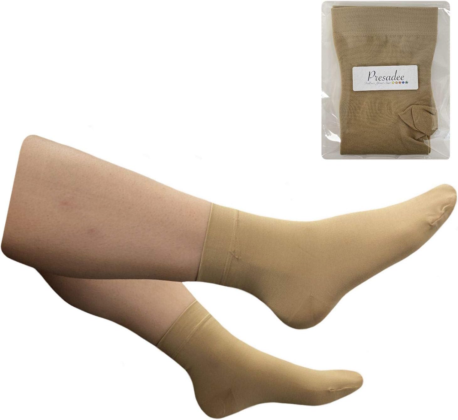 Presadee Closed Toe 15-20 mmHg Moderate Compression Foot Leg Ankle Sock Sleeve (Black, 5X-Large)
