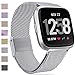 Produktbild Hamily Kompatibel für Fitbit Versa Armband/Fitbit Versa 2, Metall Ersatzarmbänder mit Starkem Magnetverschluss für Fitbit Versa/Versa 2/Versa Lite/SE Smartwatch, Groß Silber