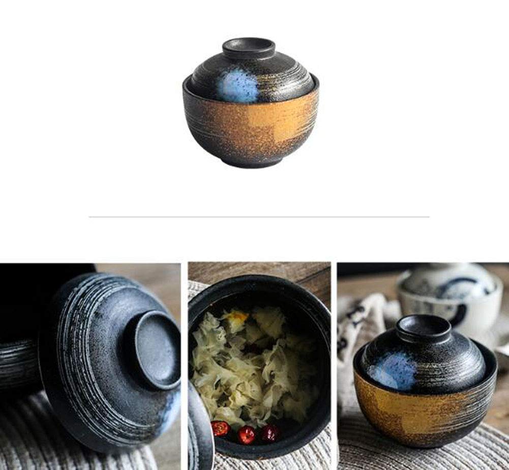 Bol à Ragoût En Céramique Avec Couvercle - Style Japonais, 1000 Ml, Pour Soupe, Vapeur Ou Dessert - 4