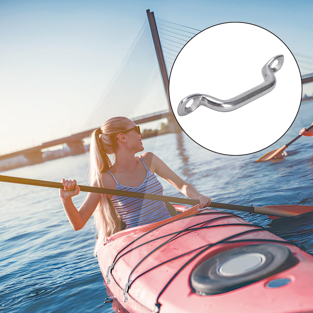 Asa de Agarre Acero Inoxidable 316-7,2cm Almohadilla Bucles Cubierta Kayak Fijación Superior Ojos Objetos Barcos Aparejos Canoas Duradera Manija Cornamusa Puerta Marina Pasamanos Riel Tirador Barra