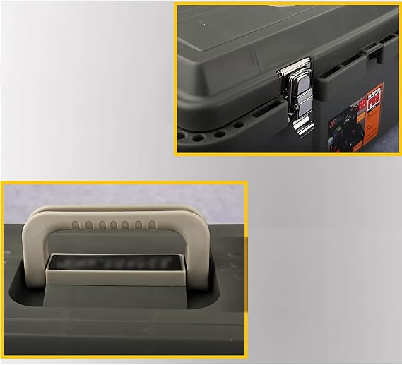 Tool Box Plastic Tool Box Heavy Duty Hardware Organizer Box with Removable Storage Tray Handle Secure Metal Latch for Truck Repair Tool Case (Size : 23inch)
