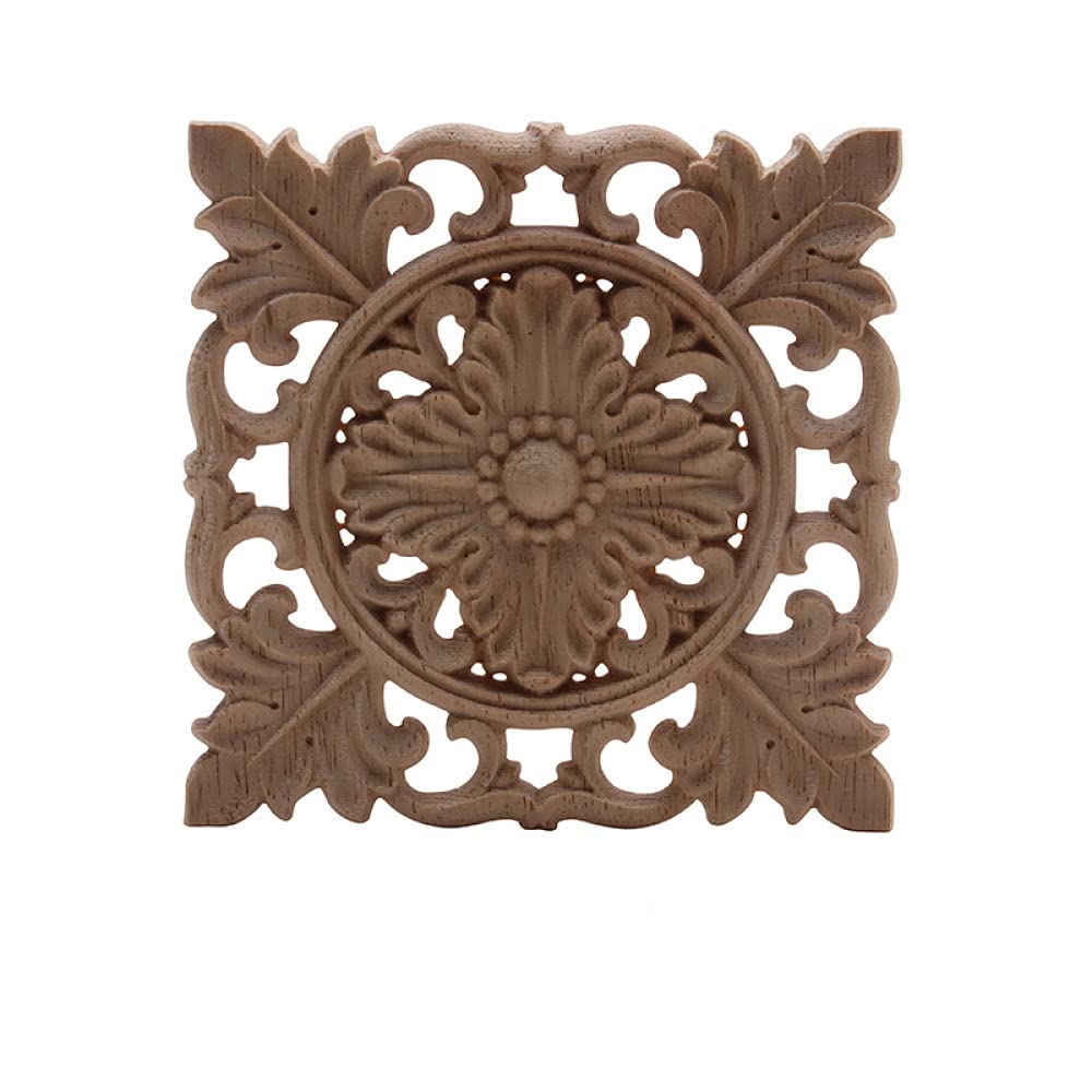 Décoration décalcomanie en bois sculpté onlay fleur de prestige pour fenêtre