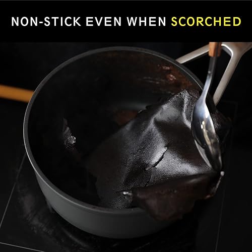 Miniatura 4 de MSMK Cacerola de 35 cuartos con tapa mango fresco quemado también antiadherente sin PFOA no tóxico resistente a los arañazos olla de inducción