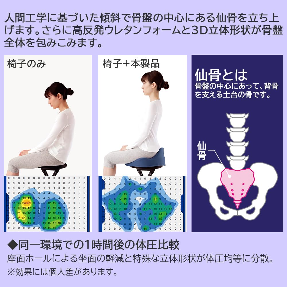 Amazon.co.jp: アルファックス 姿勢サポートクッション 座布団 椅子