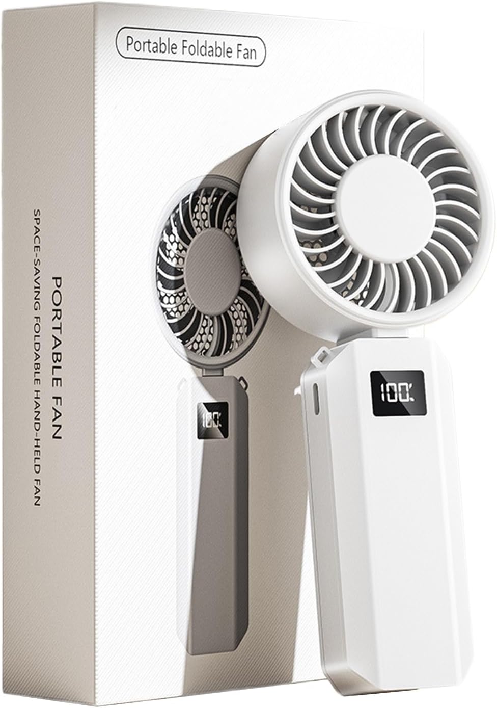 Personal Fan Handheld,Foldable 6 Speeds Long Lasting Cooling Device - Hand Held Fan - for Beach, Camping, Desk, Festival, Fishing, Hiking, Offices, Shopping, Sports, Trip, Vacation