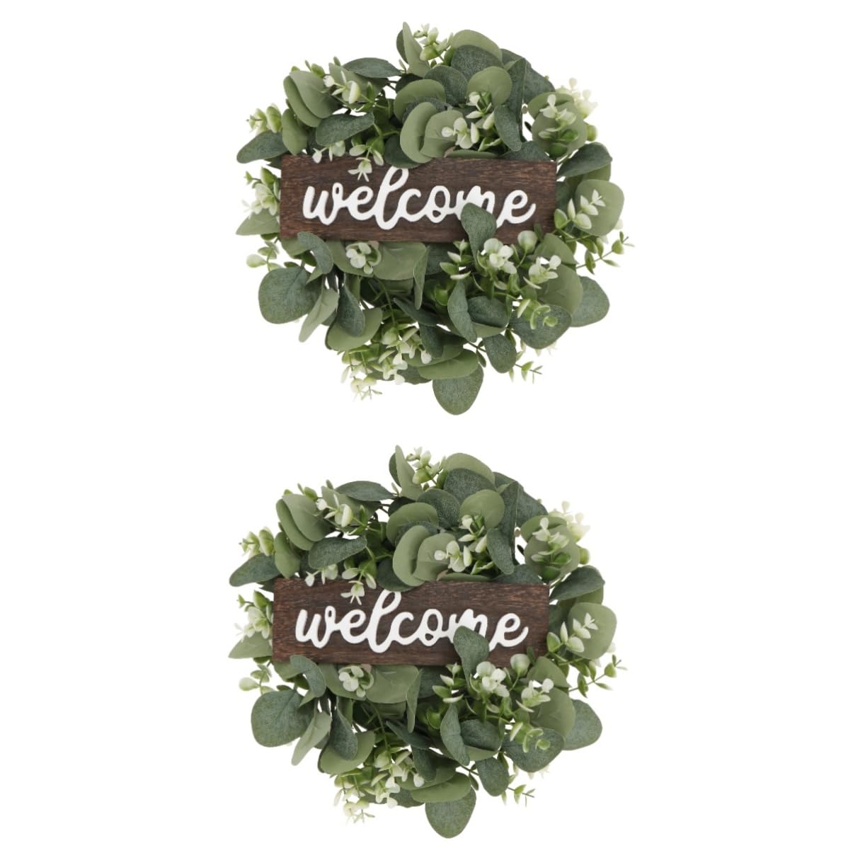 PRETYZOOM 2stücke Künstlicher Eukalyptus Türkranz Und Sommerdekoration Willkommenskranz Für Zuhause Party Und Hochwertigem Für Innen Und Außeneinsatz