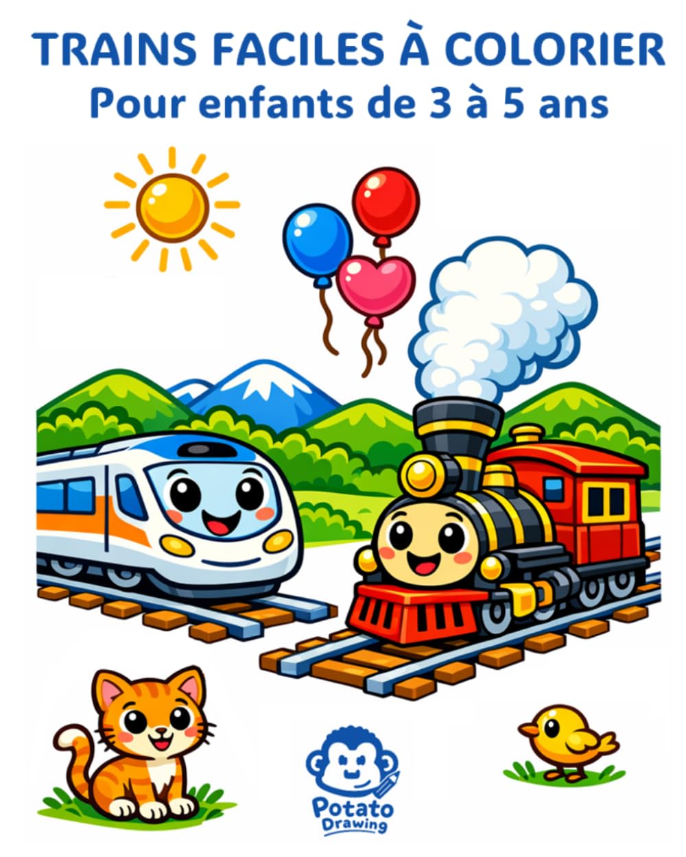Trains Faciles à Colorier: Pour enfants de 3 à 5 ans