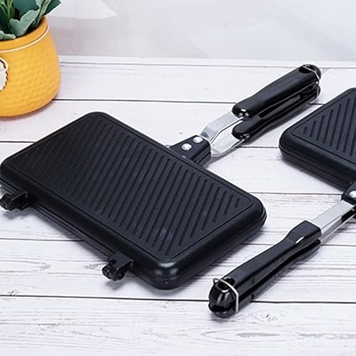 Miniatura 4 de BESTonZON Sartén eléctrica para sándwiches, prensa de panini de doble máquina, máquina omlette, sartén de doble cara para panqueques y panqueques de