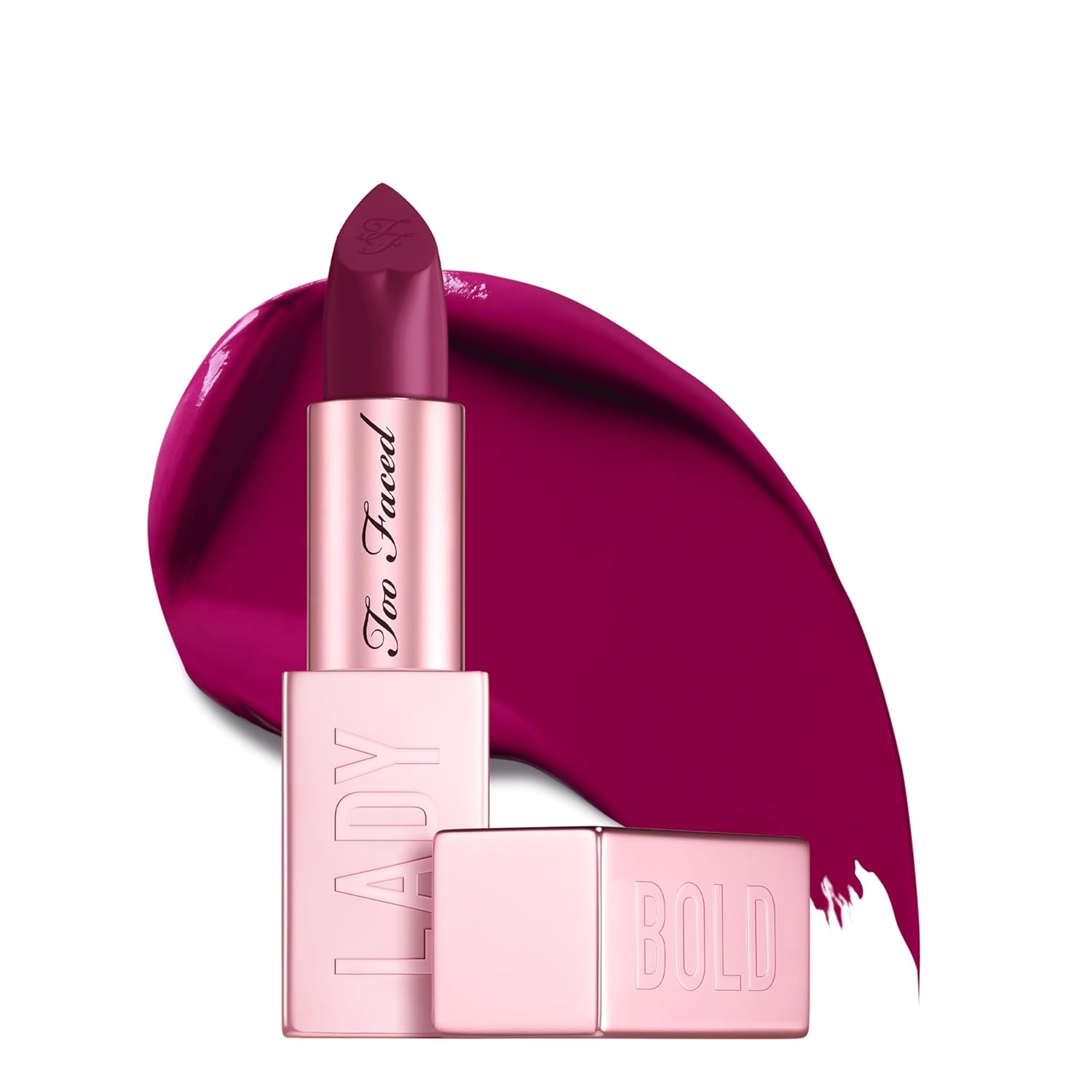 Too Faced Lady Bold Cream Lipstick | Creamy, High-Impact Color, Lightweight, Vegan + Cruelty Free, 0.11 Ounce