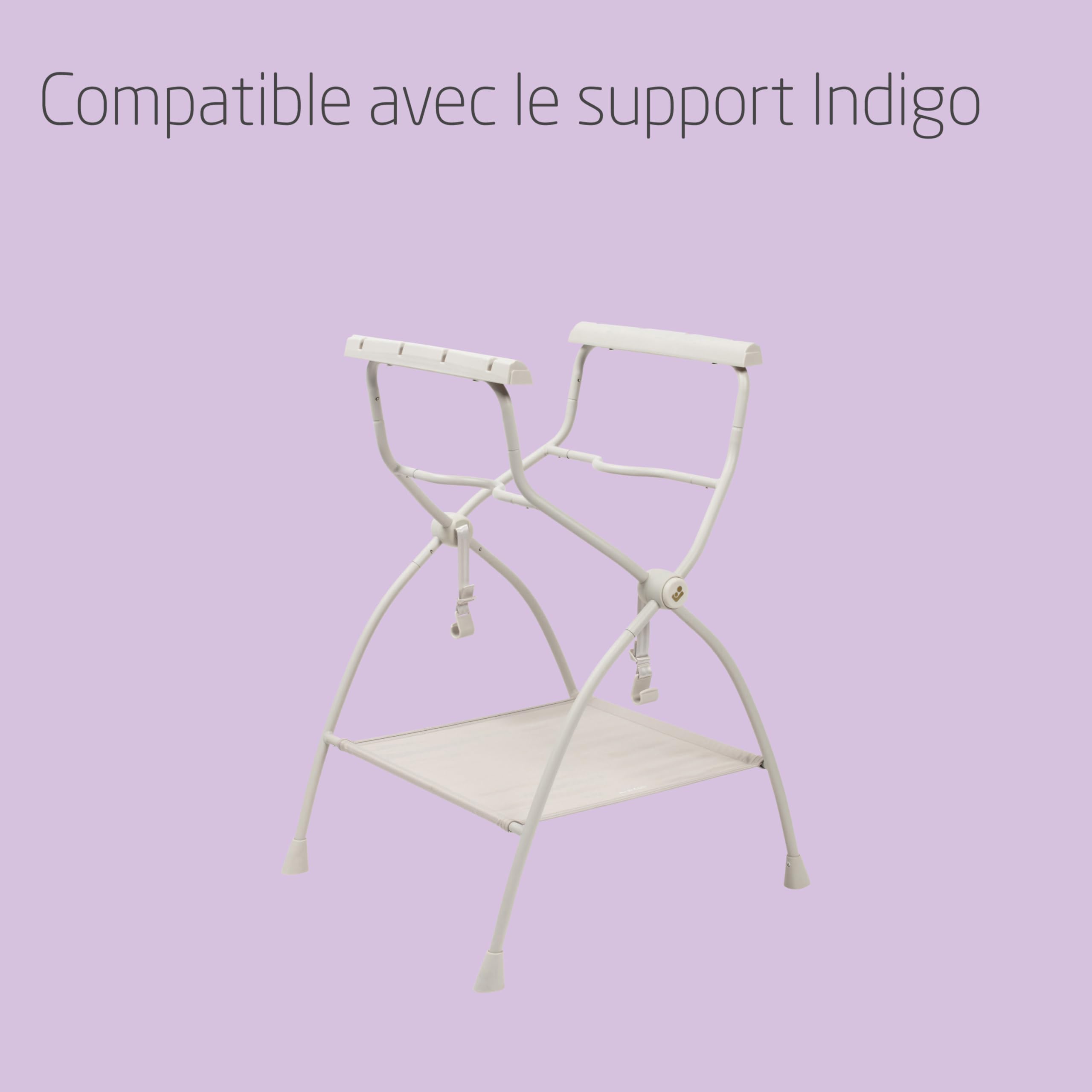 Maxi-Cosi Indigo Baignoire Pliable Bébé, 0-4 Ans, Baignoire Enfant Spacieuse, Thermomètre HighSense Intégré, Antidérapante, Crochet de Suspension Rétractable, Pliage à Plat, Muted Terra
