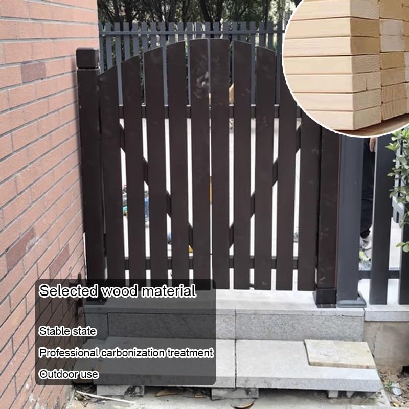 Vintage Arched Garden Gates - Freestanding Wooden Partition Kit for Patio & Backyard - Stylish Swinging Doors for Outdoor Privacy & Fence Decoration,Brown,70x100cm