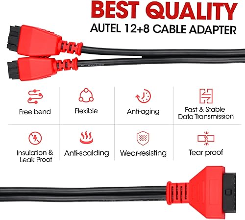 Miniatura 6 de Autel Adaptador original OBD2 para Chrysler 12+8 conector de cable de programación, cable de protocolo de puerta de enlace de derivación
