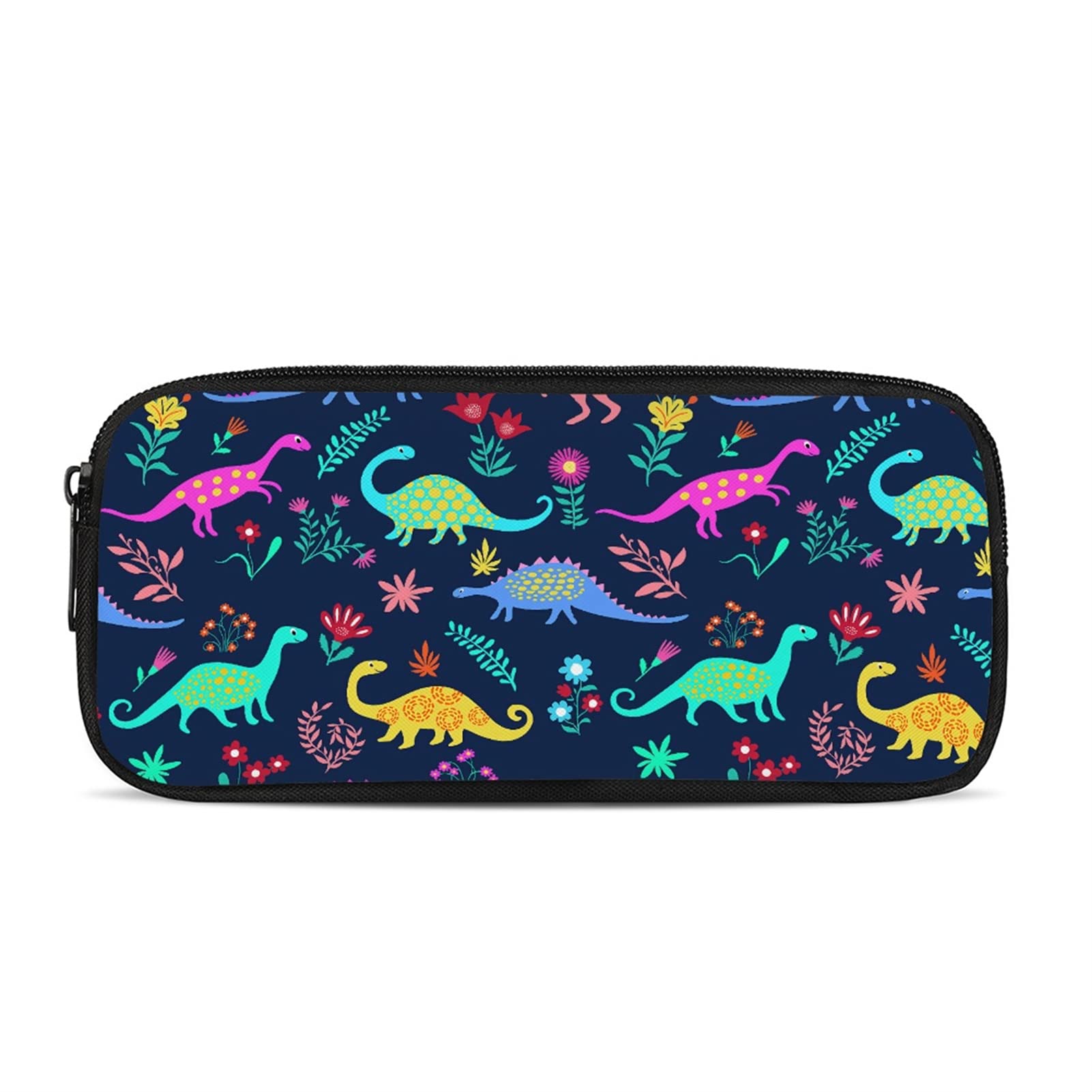 Kuiaobaty Dinosaurs Pencil Case for Girls Navy Blue School Pencil Holder, Cartoon Dino Stationary Bag Animals School Pencil Pouch Pen Case — image 1