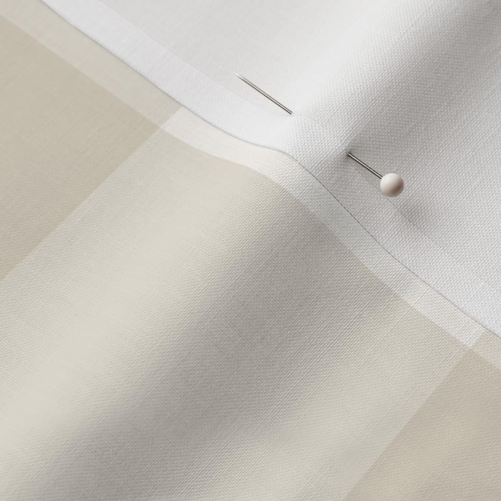 Spoonflower Fabric - Neutral Plaid Buffalo Check Tan Cream Khaki Farmhouse Classic Printed on Petal Cotton Fabric Fat Quarter - Sewing Quilting Apparel Crafts Decor