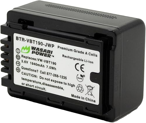 Miniatura 6 de Wasabi Power Batería (paquete de 2) para Panasonic VW-VBT190 y Panasonic HC-V100 Series, HC-V200 Series, HC-V380, HC-V500 Series, HC-V700, HC-V800K,