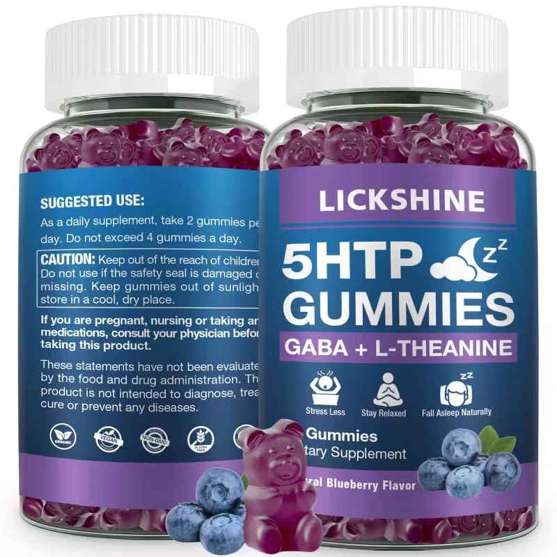 lickshine 1 Pack 300MG 5-HTP GABA Sleep Supplement Gummies