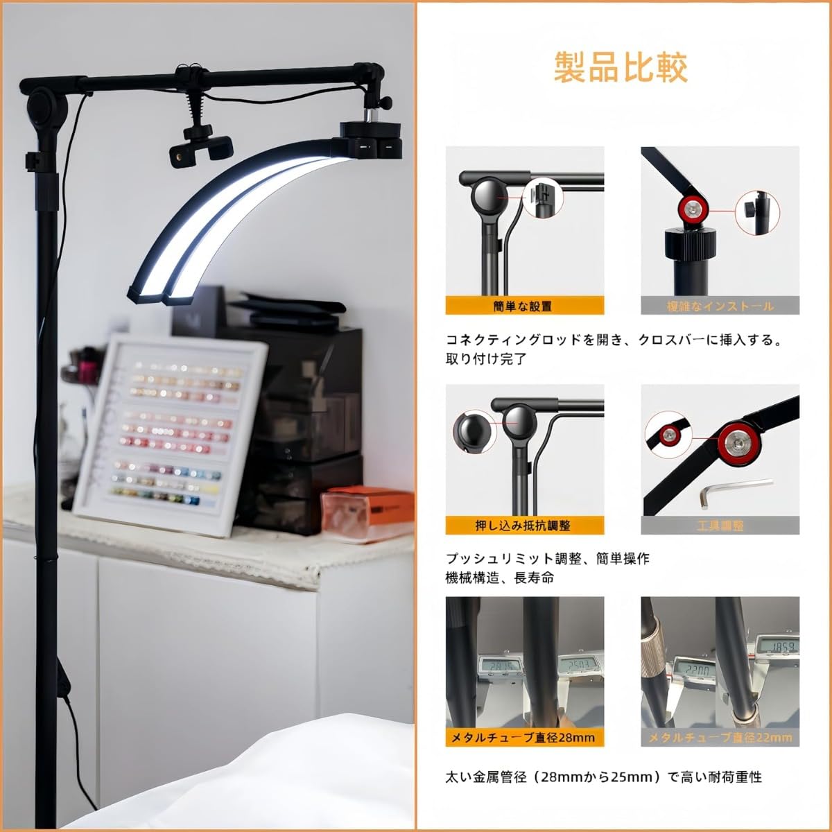 Amazon.co.jp : Nicffdiハーフムーンビューティーライト、28インまつげ