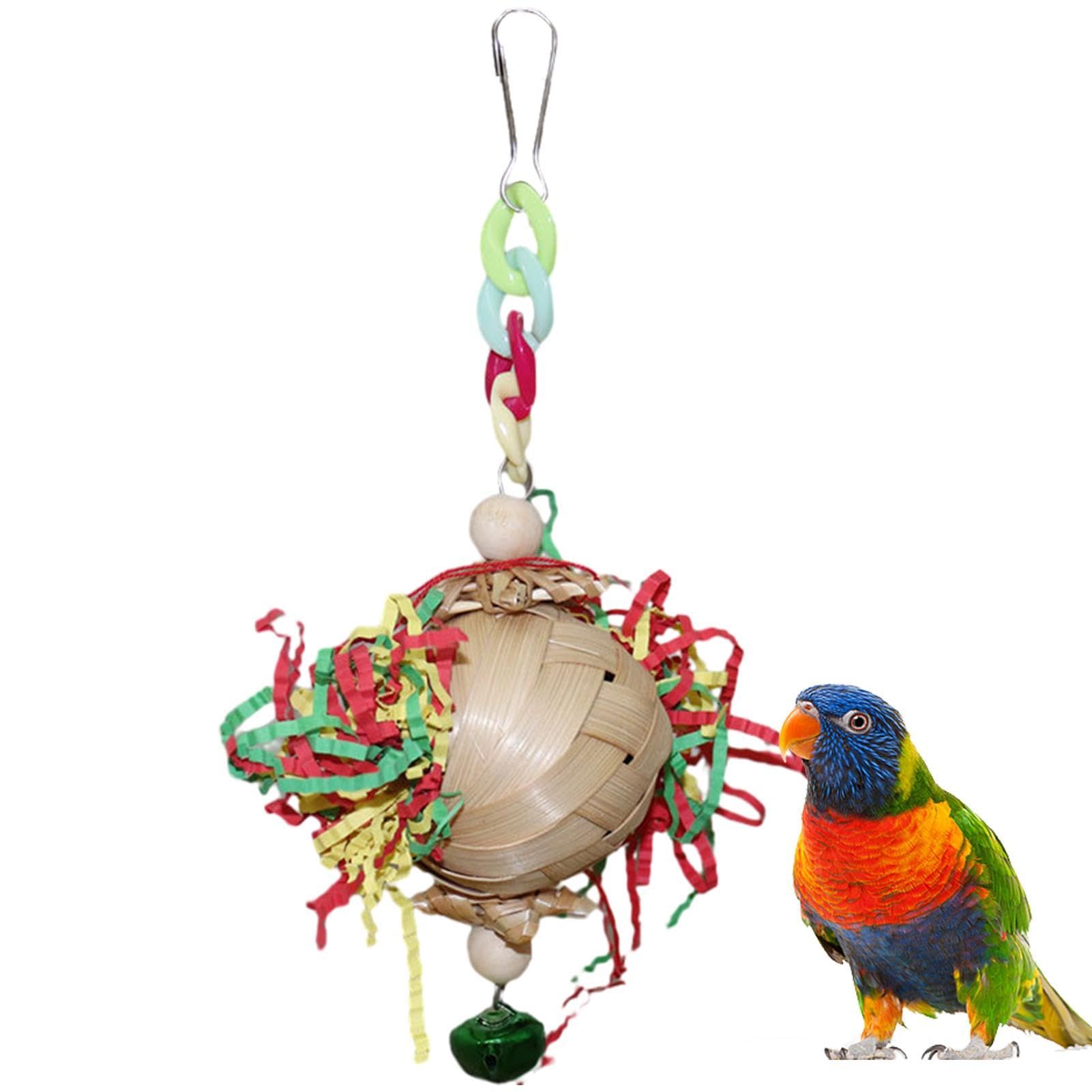 Großer Vogel-Häckslerball Spielzeug – 25.4 Cm, Mit Krepppapier Gefüllt, Für Papageien, Sittiche & Mehr