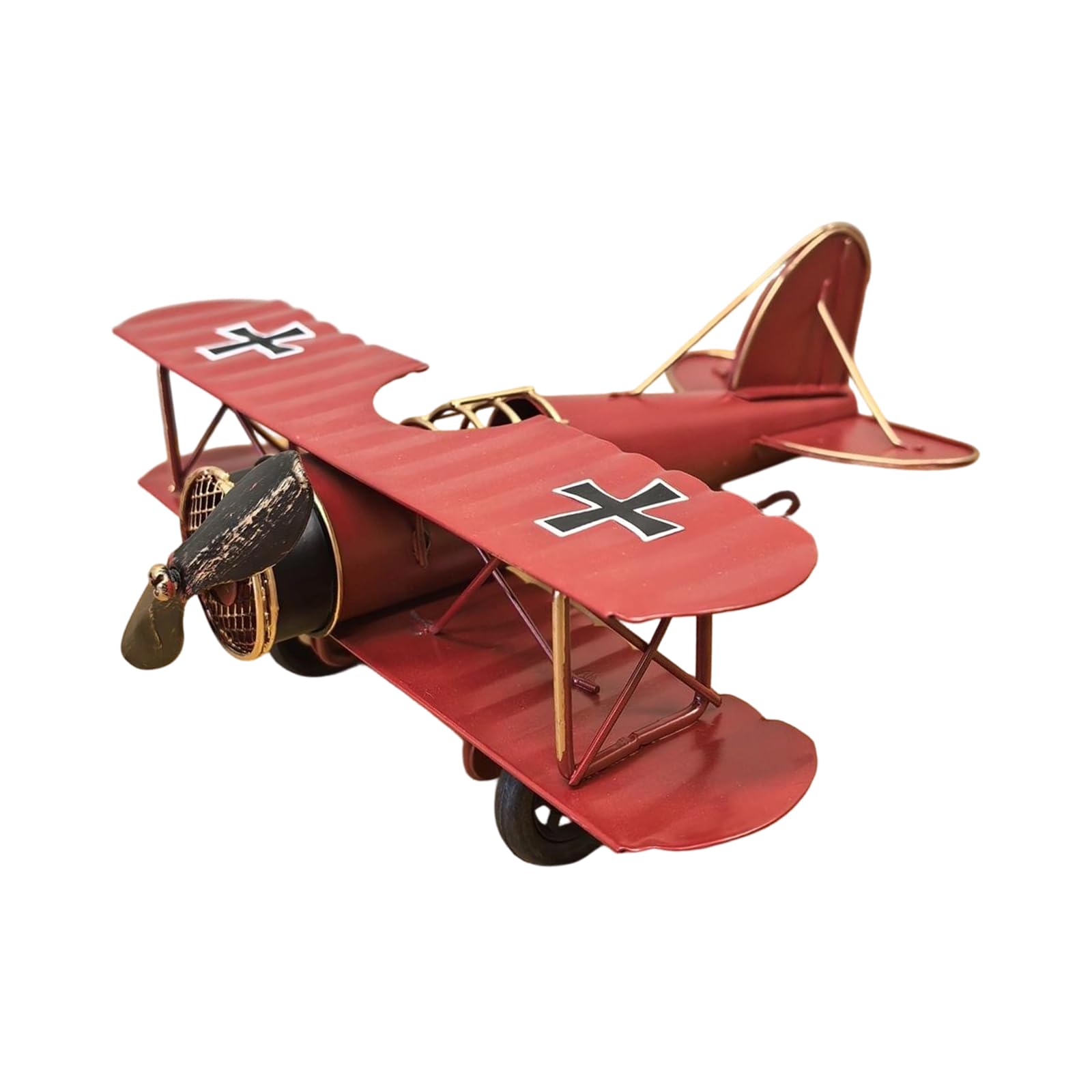 Xinsheinelry Metal Iron Biplane Plane Aircraft Model Hanging Plane Handicraft Ornament Desktop Decoration Home Decors Photo Props Metal Iron Aircraft Biplane Model