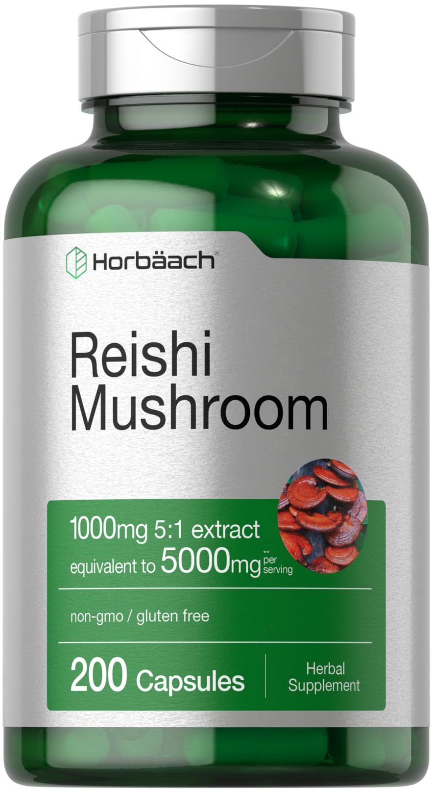 Horbäach Reishi Mushroom Capsules | 200 Count