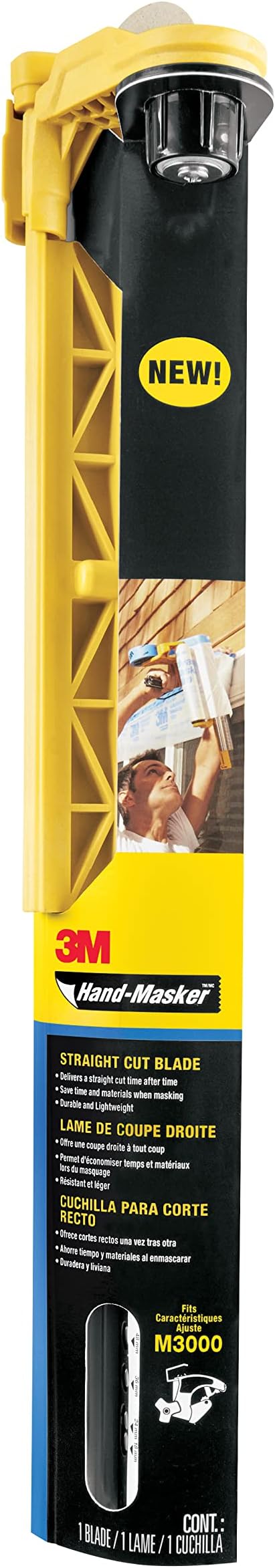 3M Hand-Masker Film Blade - 30,4 cm - Stainless Steel Blade for Clean, Straight and Efficient Masking Film Cuts