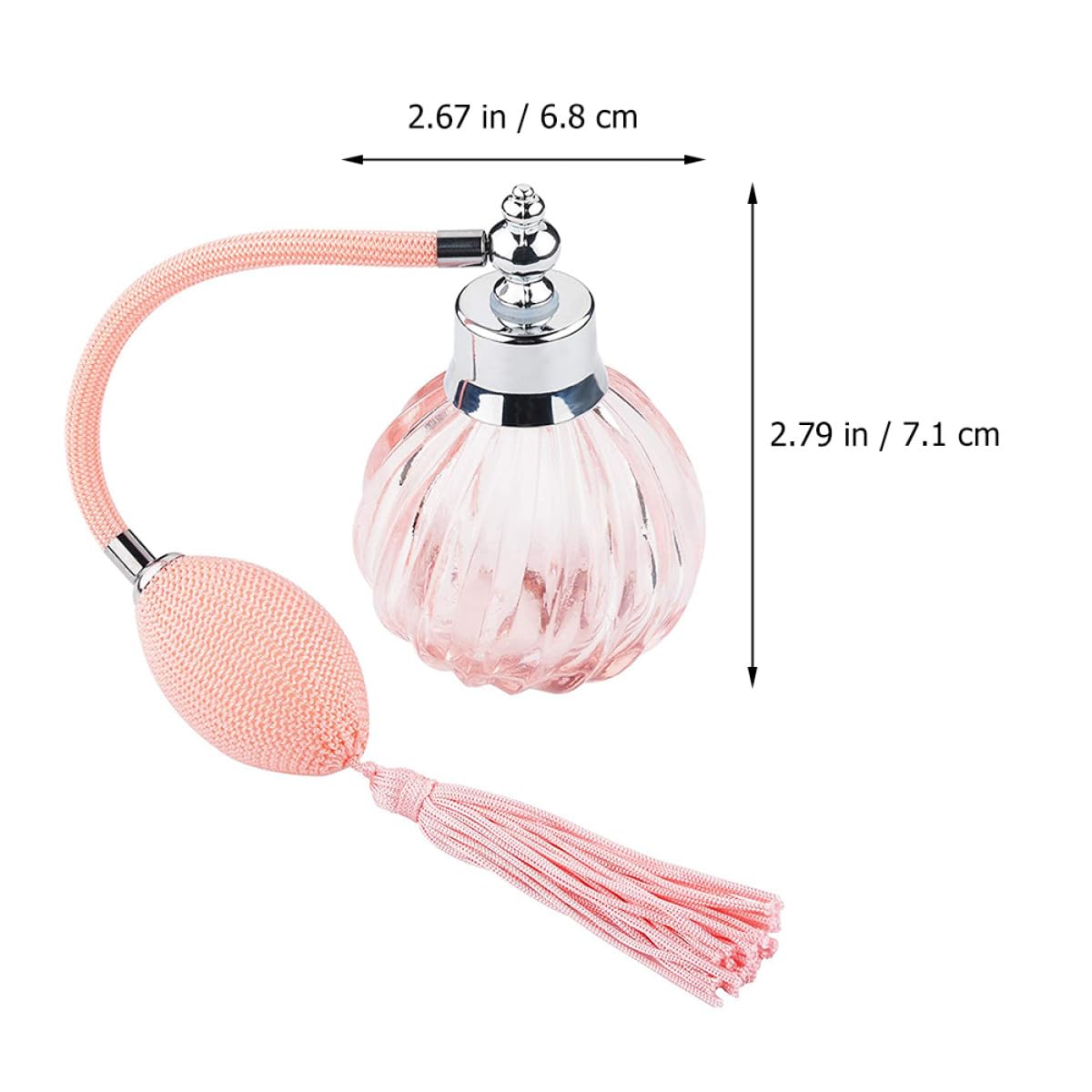 VALICLUD Botella de Perfume Pulverizadora de Vidrio 90ml Atomizador de Aire, Color Rosa Diseño Diagonal, Envase Recargable para Perfumes y Aceites Esenciales, Adecuado para Viajes y Uso