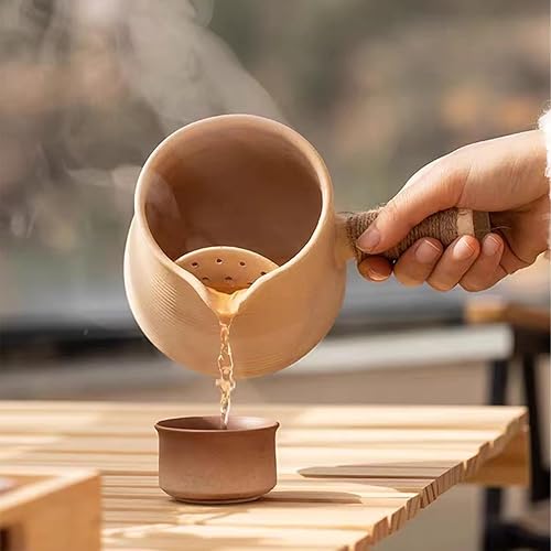 Miniatura 4 de Tetera de cerámica para parrilla de carbón, estufa de arcilla de 17.6 onzas16.9 fl oz, tetera hirviendo, multiusos, parrilla de carbón al aire