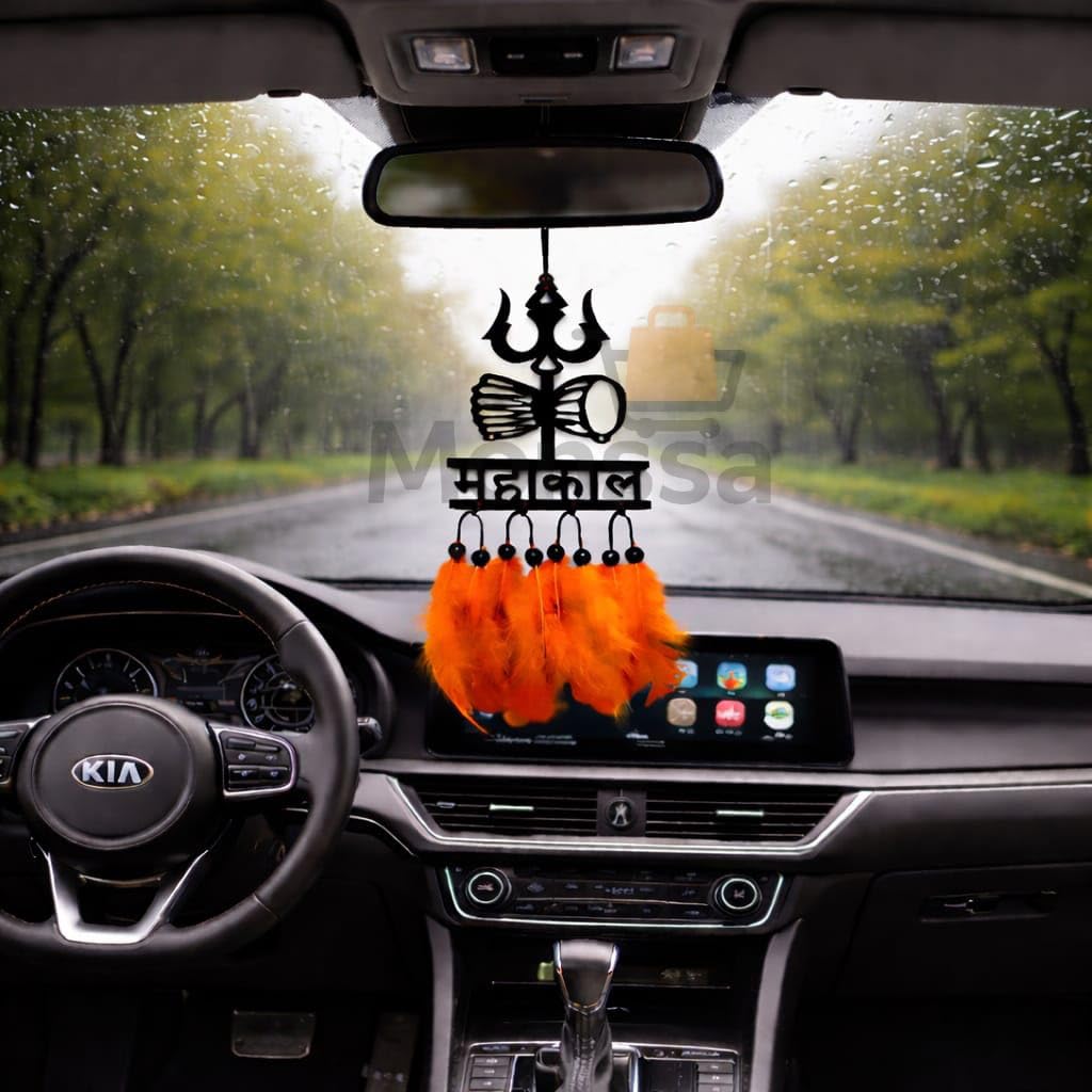 Monssa Mahakal Orange Dream Catcher for Car Rear View Mirror | Handmade Hanging Car Décor | Lightweight & Stylish Auto Accessory - (Pack of 1)-image-23