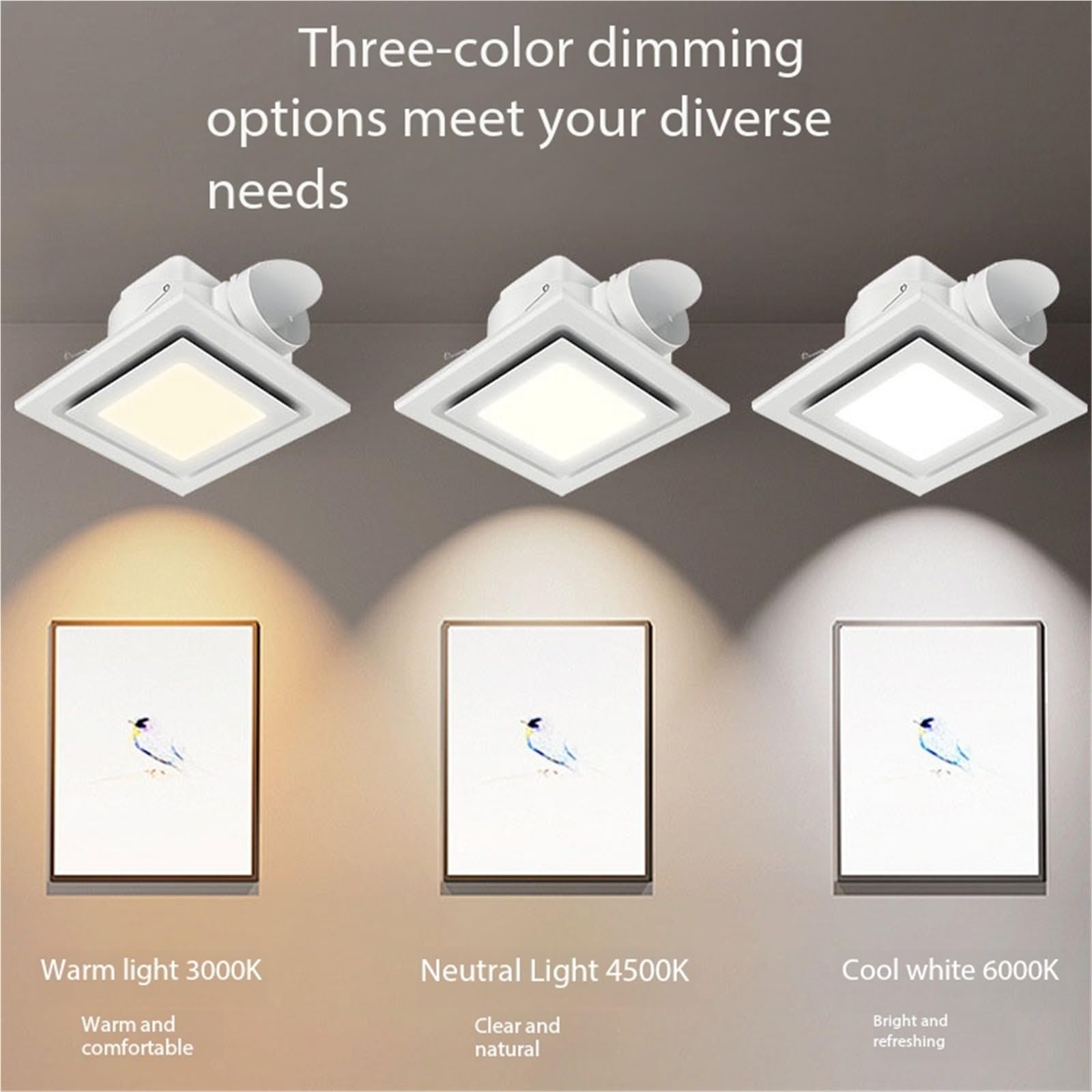 Illuminazione silenziosa for bagno con ventola di scarico a LED Garage