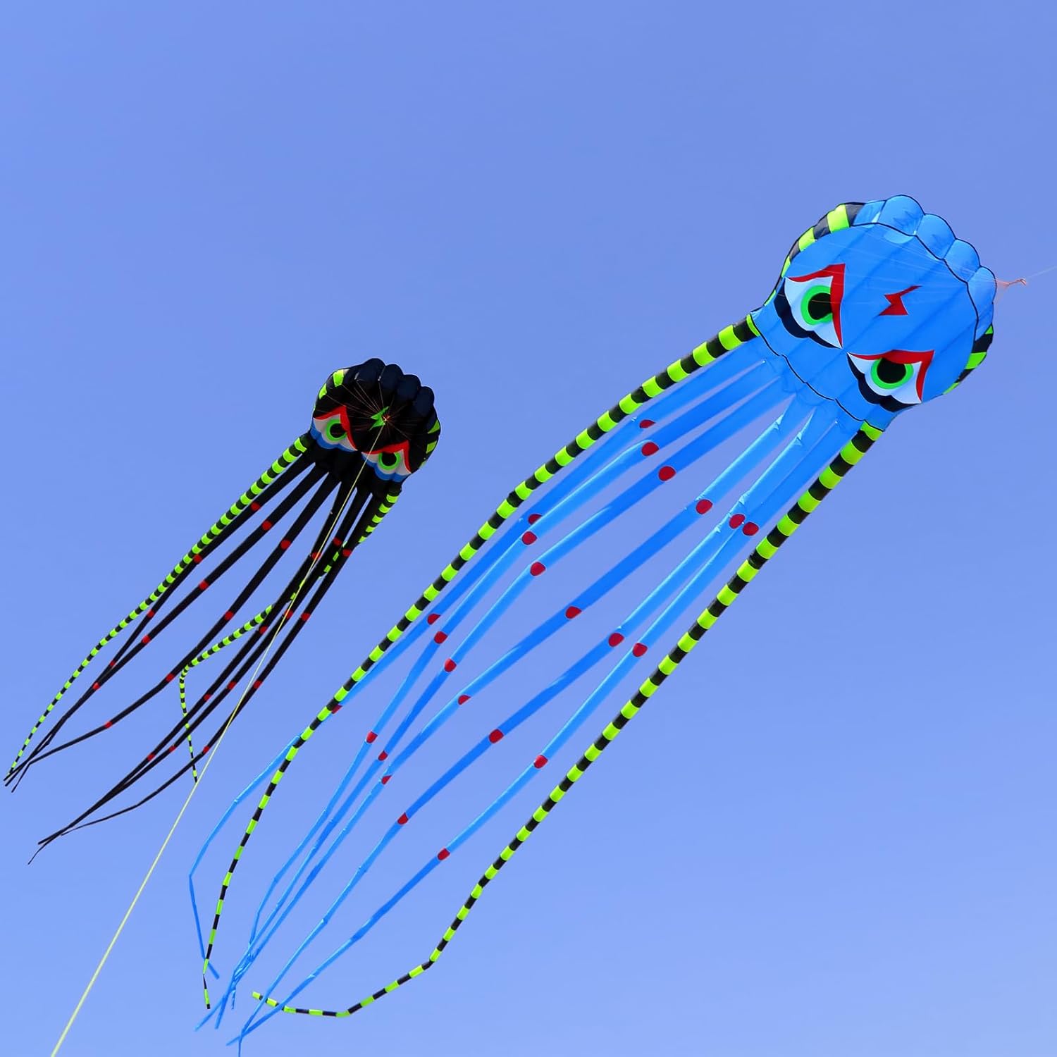 Huge Kite 26ft 3D Lightning Octopus Kites for Adults Frameless Soft 3D Octopus, Giant Single-line Beach Kite for Adults and Teenagers