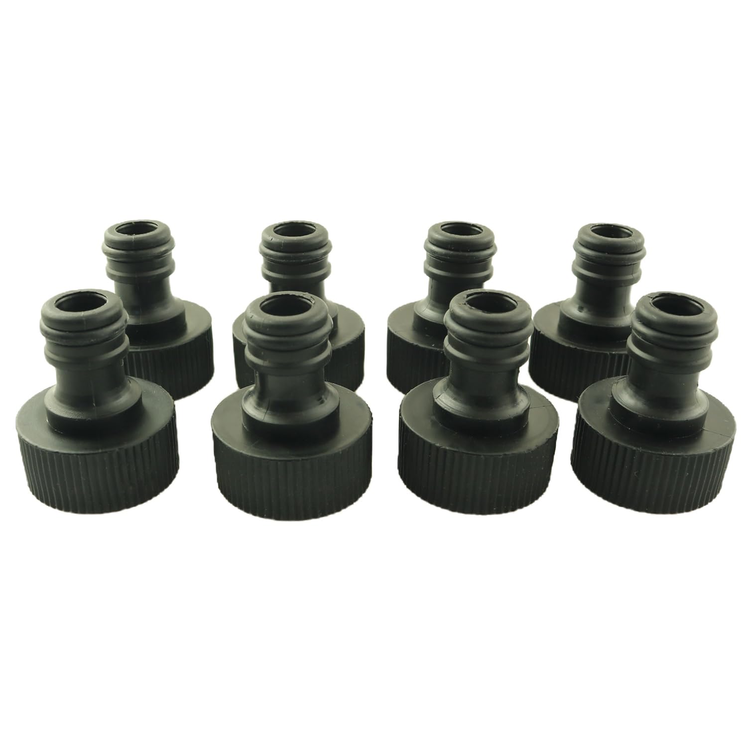 YTgilo 8PCS American Faucet Thread Converter Joint 6/3-4 inch Plastic Soft Water Pipe Thread Female Connector used for Lawns Gardens and Household Black
