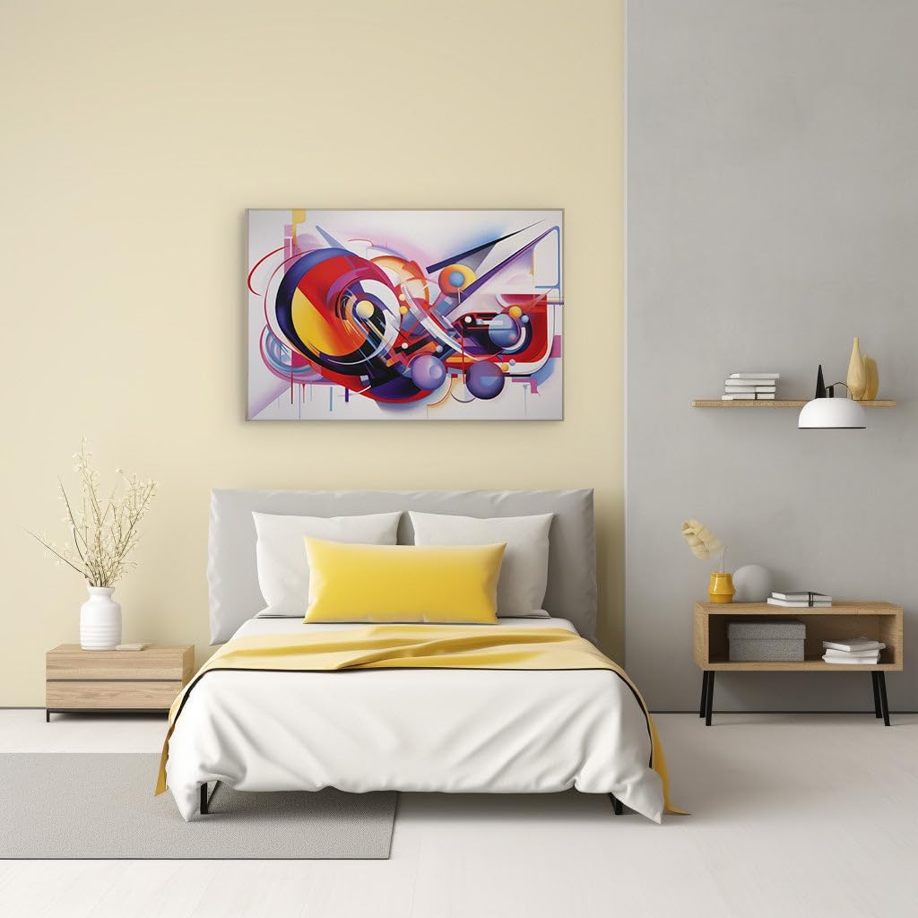Canvas for Living Room. Spheres of Spectra � Unleashing Vibrancy in Abstract Art, 27 x 18 inch Canvas Wall Art - Contemporary Masterpieces - Modern Home Decor