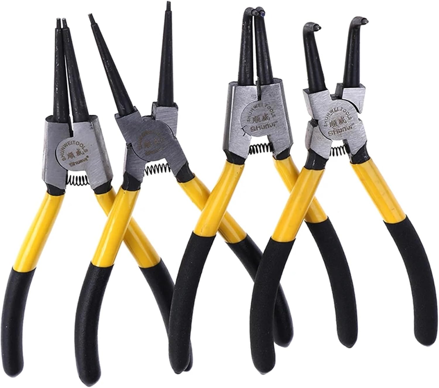 1m/7" Snap Ring Pliers Curved Straight Tip Circlip DIY Snap Ring Combination Retaining Clip Mechanical Tools Jewelry Pliers(1pc-A4)