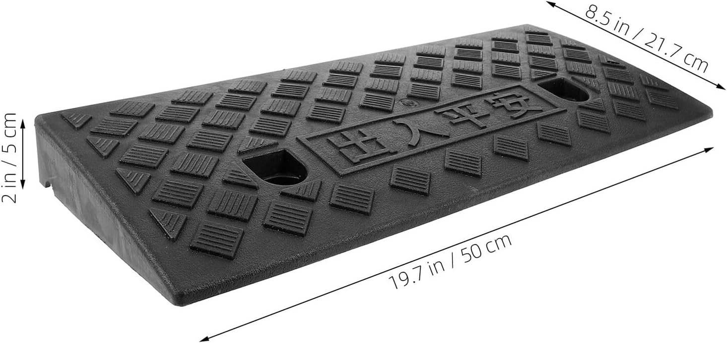 VICASKY Portable Threshold Ramp Mat for Doorways 0.5m Plastic Curb Ramp 5cm Height for Wheelchairs Scooters and Robot Vacuums