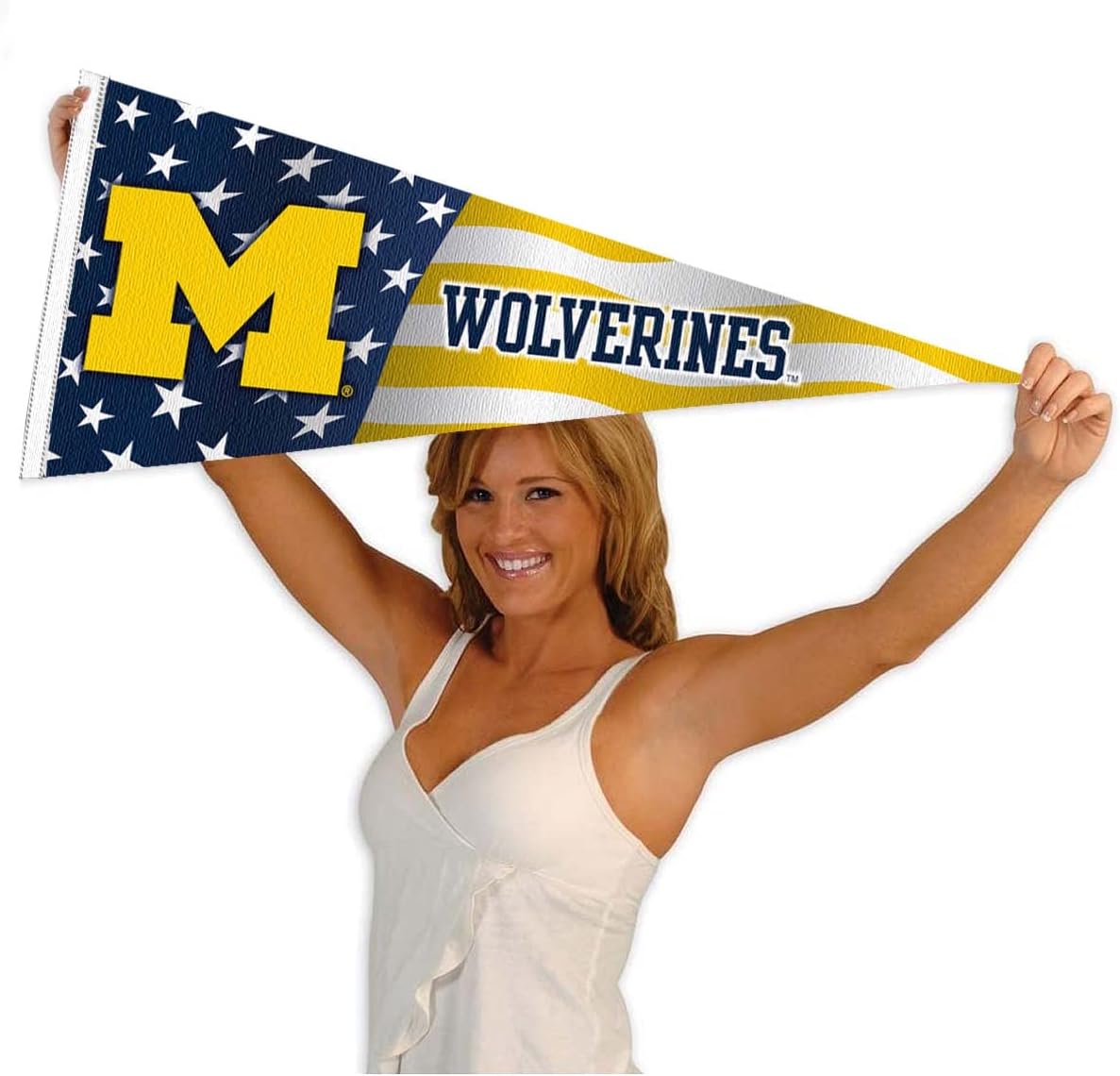 Michigan Team University Wolverines Nation USA Stars and Stripes Pennant Pennant Banner Flag - Image 4
