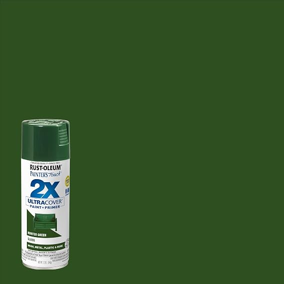 Rust-Oleum Painter's Touch 2X Ultra Cover Spray Paint, Gloss Hunter Green
