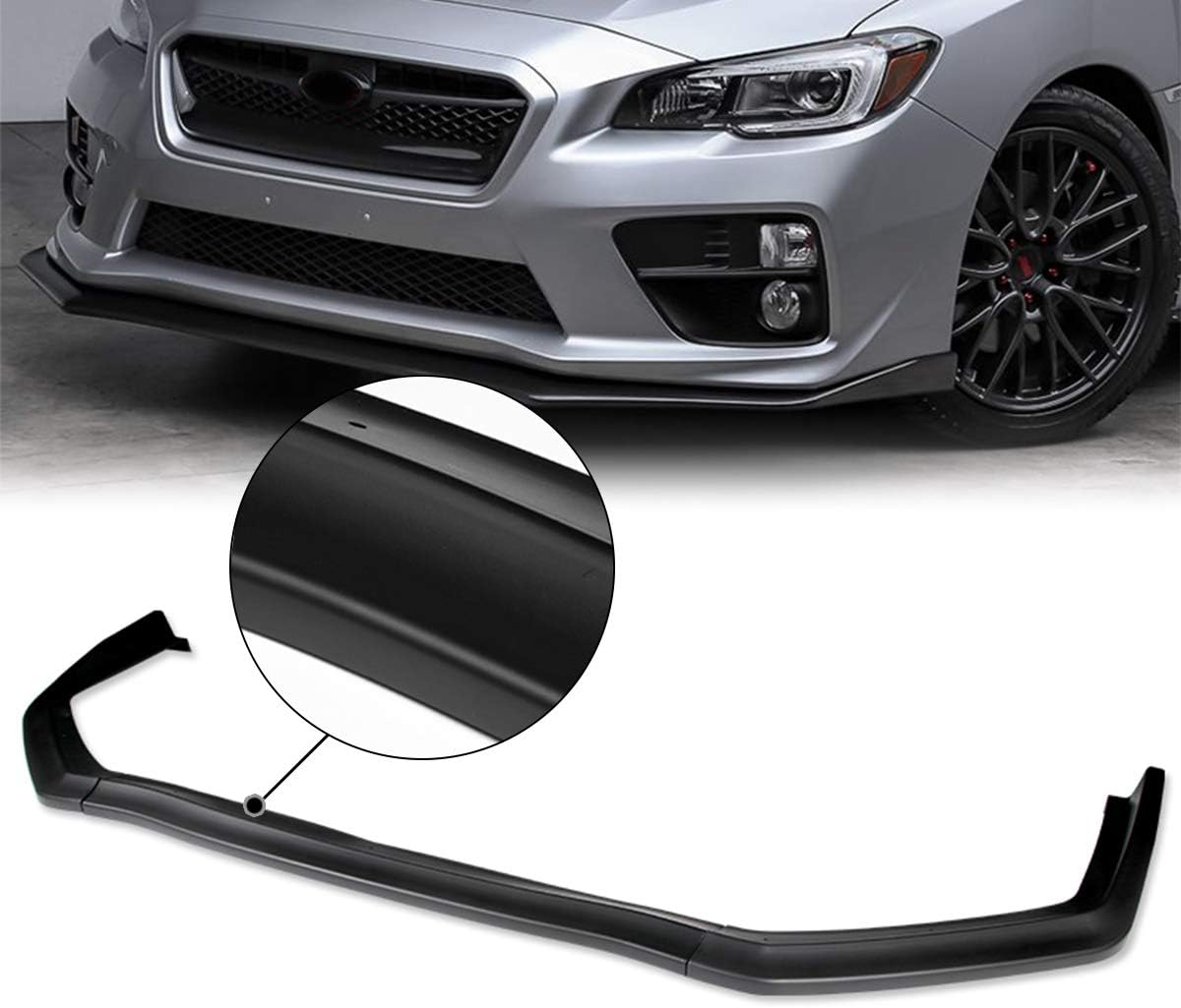 DNA MOTORING 2-PU-674 CS-Style Matte Black Front Bumper Lip Compatible with 15-21 Subaru WRX STI Sedan