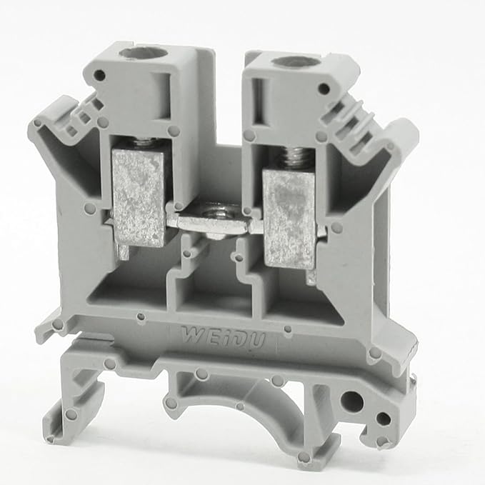 UK6N 800V 57A 6/10mm2 Wire Range Screw Clipping Terminal Block Connector Gray Ground Circuit