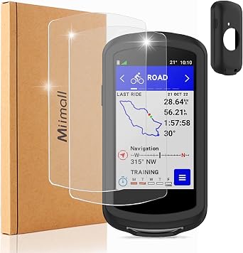 Miimall [2+1 Pack] Compatible for Garmin Edge 1040 Screen Protector with Case, Scratch Resistant Tempered Glass Film+Anti-Drop Soft Silicone Case for Garmin Edge 1040/ Edge 1040 Solar Black