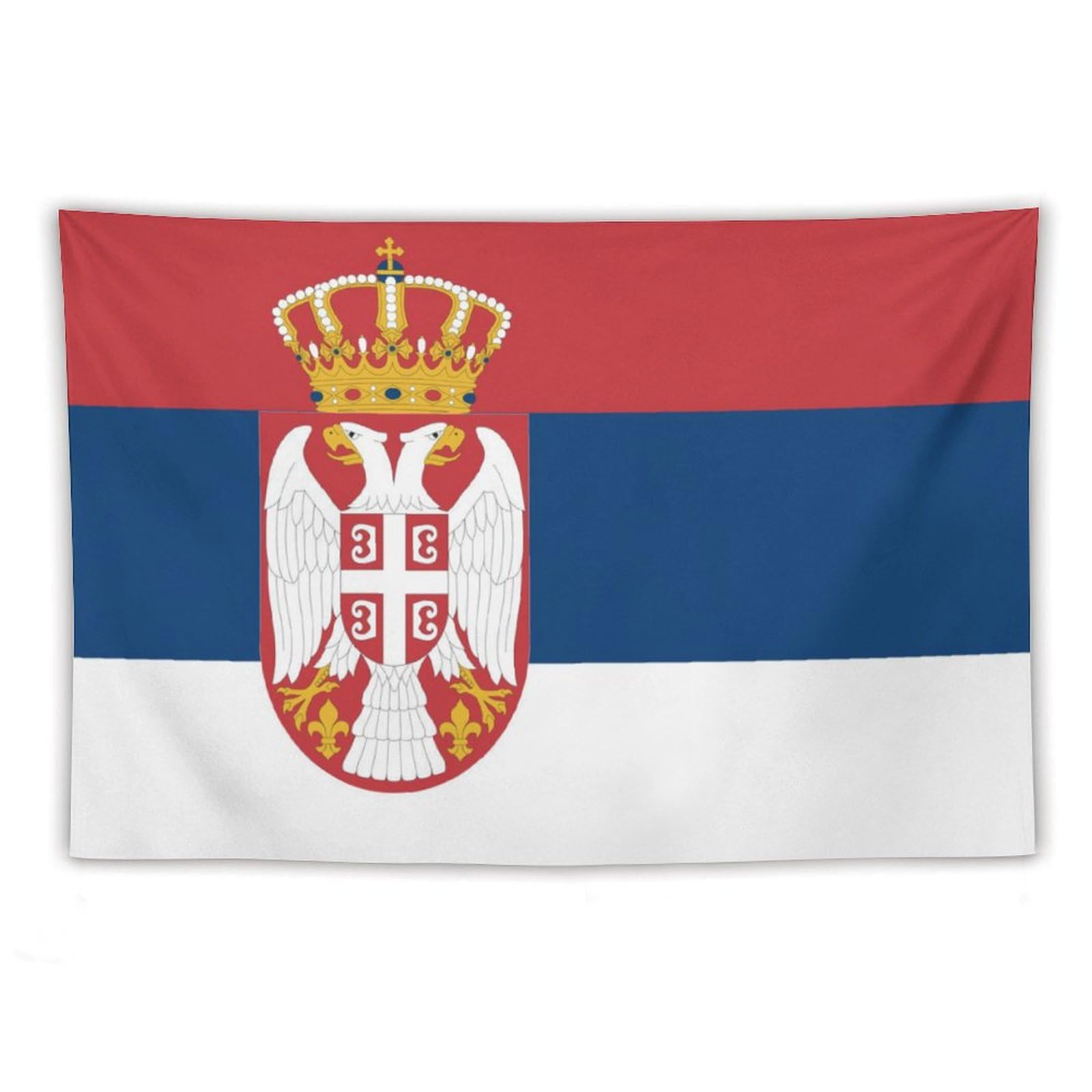 XingFox Serbia Flag Tapestry Wall Hanging National Flag Tapestry for Room Bedroom Dorm Aesthetic Decorations, 60"x90"