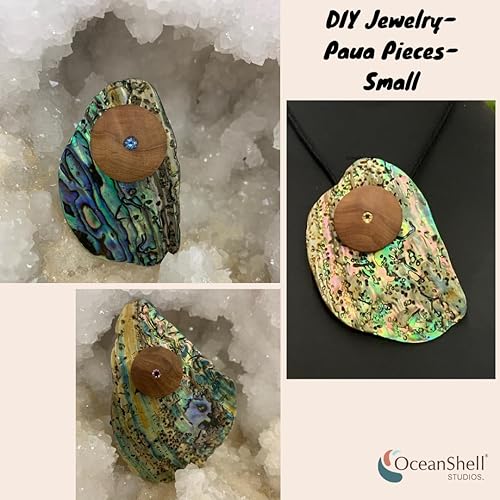 Miniatura 6 de Piezas de concha de abulón (Pua), paquete de 2.65 onzas para manualidades, fabricación de joyas, arte de resina, incrustaciones, decoraciones para