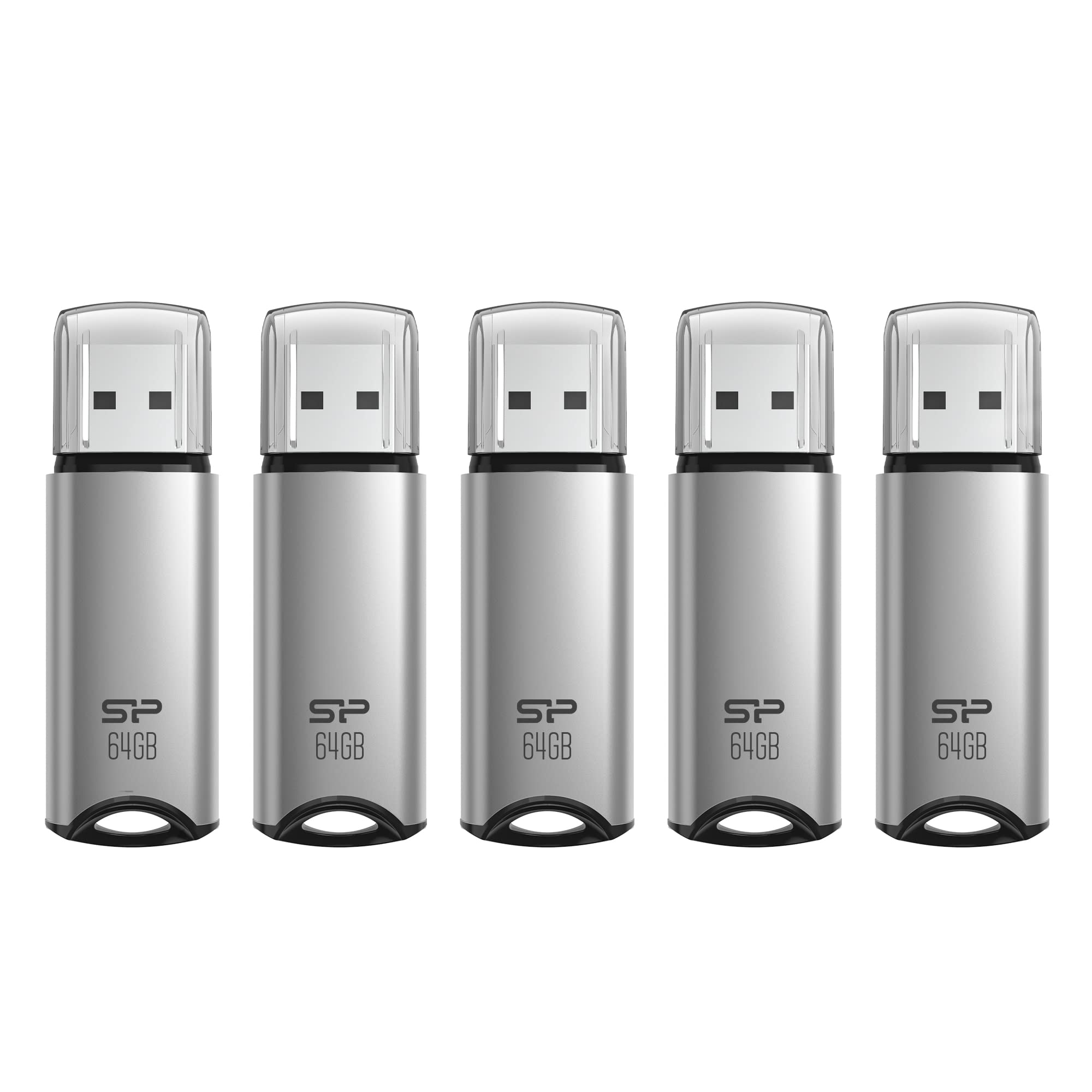 Silicon Power 64GB USB 3.0 Flash Drive, Aluminum Casing Built-in Strap Hole, USB 3.2 Gen 1 Pen Drive Memory Stick, Silver, Marvel M02 Series (5-Pack) (B0B2WTGFBT) Amazon Price History, Amazon Price Tracker